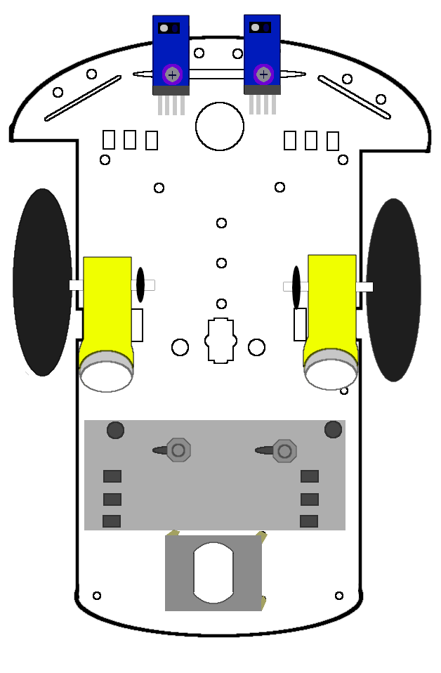 Bottom view of prototype before circuit.